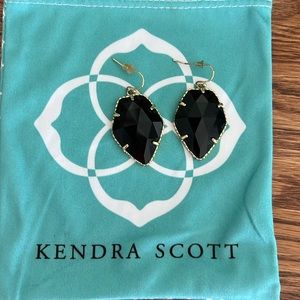 Kendra Scott - Black Gold drop earrings with bag